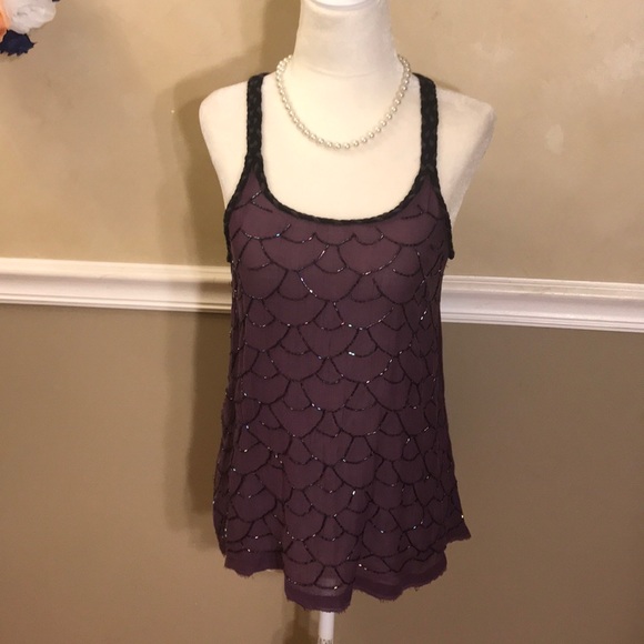 Free People Tops - 🎁3for$10🎁Free People beaded tank with braid trim